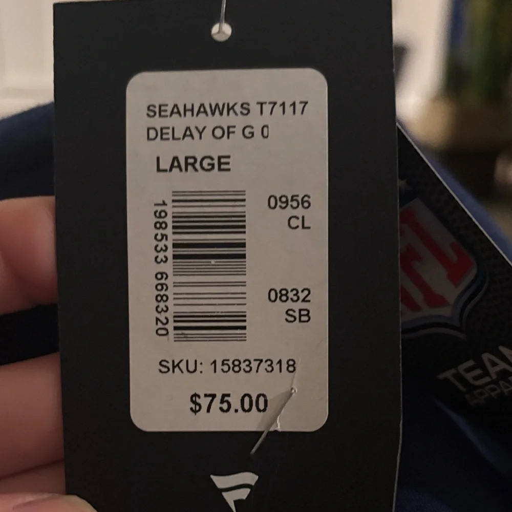 Fanatics Seattle Seahawks Men's Navy Pullover Hoodie – Large NWT